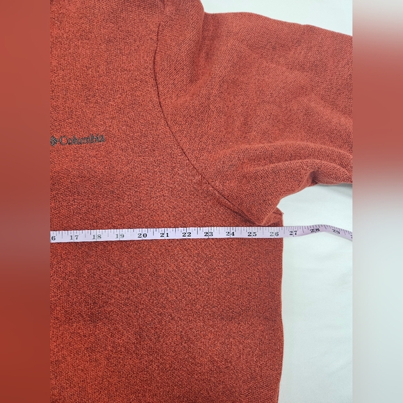 Columbia XL Red/Orange Half Zip Stretch Sweater, 90% Cotton 10% Polyester - Picture 4 of 9